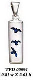 Flying Birds Cylinder Silver Pendant TPD594