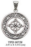 Celtic Four Point Knot Silver Pendant TPD728
