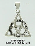 Celtic Trinity Triquetra with Braid Silver Pendant TPD1813