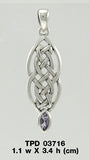 Celtic Knotted Hearts Gemstone Pendant TPD3716