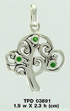 Deep and Modern Tree of Life ~ Sterling Silver Jewelry Pendant TPD3891