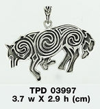 Brigid Ashwood Fierce Wolf ~ Sterling Silver Jewelry Pendant TPD3997