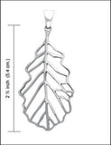 Oak Leaf Outline Silver Pendant TPD4096 - Jewelry