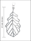 Oak Leaf Outline Silver Pendant TPD4096