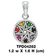Elven  Pentacle Sterling Silver Pendant TPD4262