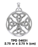 Celtic Trinity Quaternary Knot Silver Pendant TPD4631
