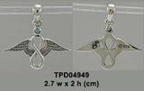 Angel Wings and Infinity Symbol with Gemstone Silver Pendant TPD4949 - Jewelry