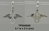 Angel Wings and Infinity Symbol with Gemstone Silver Pendant TPD4949