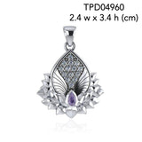 Angel Wings and Lotus with Gemstone Pendant TPD4960