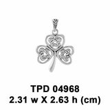 A happy chance in a Shamrock ~ Sterling Silver Jewelry Pendant TPD4968 - Jewelry