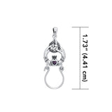 Claddagh Triquetra Silver Charm Holder Pendant with Gemstone TPD5098 - Jewelry