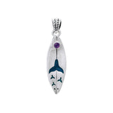 Whale Tail Design Surfboard Sterling Silver Pendant TPD056 - Jewelry
