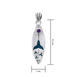 Whale Tail Design Surfboard Sterling Silver Pendant TPD056 - Jewelry