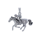 Horse racing Silver Pendant TPD5824 - Jewelry