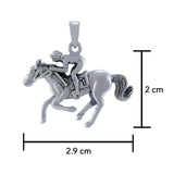 Horse racing Silver Pendant TPD5824 - Jewelry