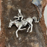 Horse racing Silver Pendant TPD5824 - Jewelry