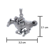 Horse racing Silver Pendant TPD5825 - Jewelry