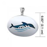 Dolphin and Waves Silver Pendant TPD1022 - Jewelry