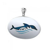 Dolphin and Waves Silver Pendant TPD1022 - Jewelry