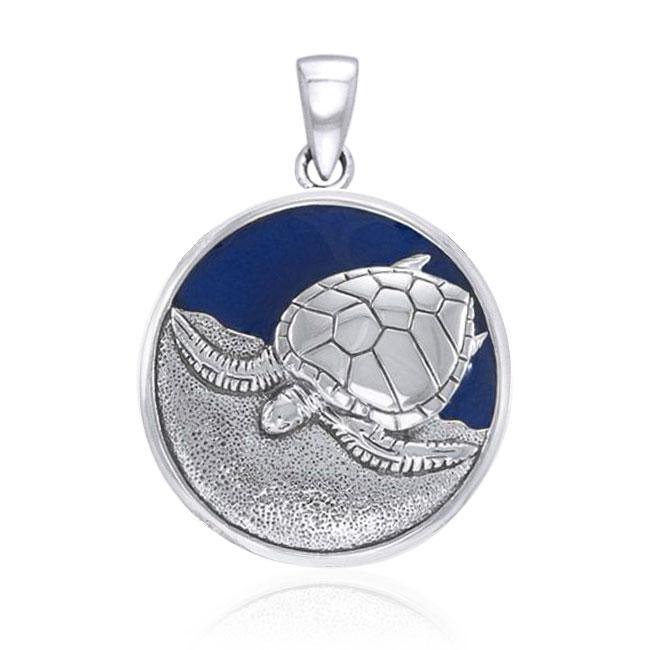 Enameled Turtle Silver Pendant by Ted Andrews TPD1023 - Jewelry