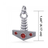 Thor's Hammer with Gems Silver Pendant TPD1117 - Jewelry