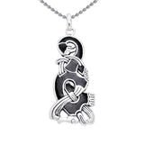 Inlaid Elegance ~ Viking Borre Sterling Silver Pendant Jewelry TPD1129 - Jewelry