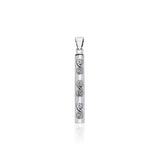 Danu Silver Celtic Knotwork Column Pendant TPD1237 - Jewelry