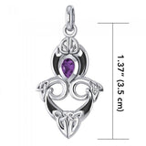 A first-rate lifetime tradition Silver Triquetra Pendant Jewelry with Gemstones TPD1265 - Jewelry