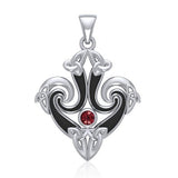 Silver Mondern Celtic Triquetra Pendant with Gemstones and Enamel TPD1271 - Jewelry