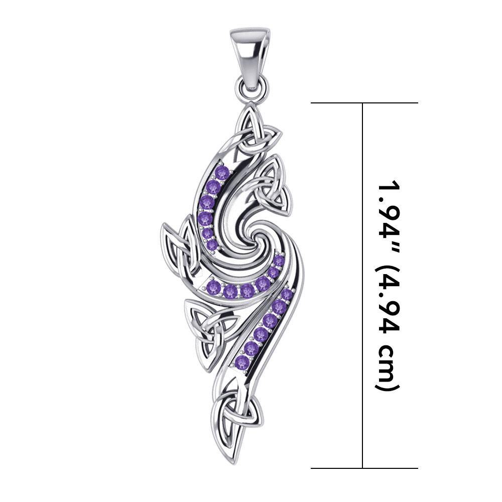 Everything is part of a cycle Silver Celtic Triquetra Pendant with Gemstones TPD1272 - Jewelry