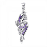 Everything is part of a cycle Silver Celtic Triquetra Pendant with Gemstones TPD1272 - Jewelry