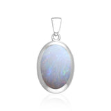 Oval Cabochon Silver Pendant TPD138 - Jewelry