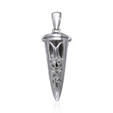 Witch Celtic Triquetra Knot Silver Pendulum Pendant TPD154
