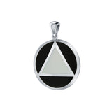 AA Symbol Silver Pendant with Stone TPD170