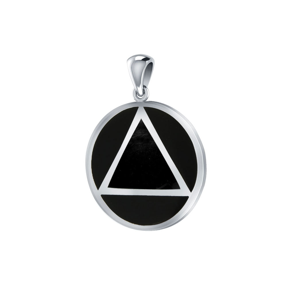 AA Symbol Silver Pendant with Stone TPD170