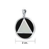 AA Symbol Silver Pendant with Stone TPD170 - Jewelry