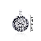 Celtic Triple Spiral Sun Disk Silver Pendant TPD1581 - Jewelry