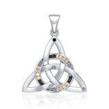 Celtic Knotwork Trinity Silver Pendant and Gemstones TPD1810 - Jewelry