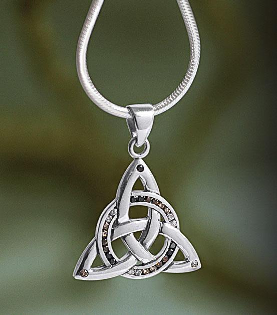 Celtic Knotwork Trinity Silver Pendant and Gemstones TPD1810 - Jewelry