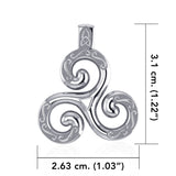 Celtic Triskele Silver Pendant TPD1818