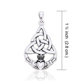 Celtic Triquetra with Claddagh Silver Pendant TPD2239 - Jewelry