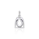 Horseshoe Stirrup Small Silver Pendant TPD2250 - Jewelry