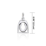 Horseshoe Stirrup Small Silver Pendant TPD2250 - Jewelry