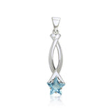 Designer Elegant Oval Cubic Zirconia Star Pendant TPD2283 - Jewelry