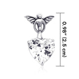 Gentle touch by the Wings of an Angel ~Sterling Silver Jewelry Pendant with a Heart-shaped Gemstone TPD2347 - Jewelry