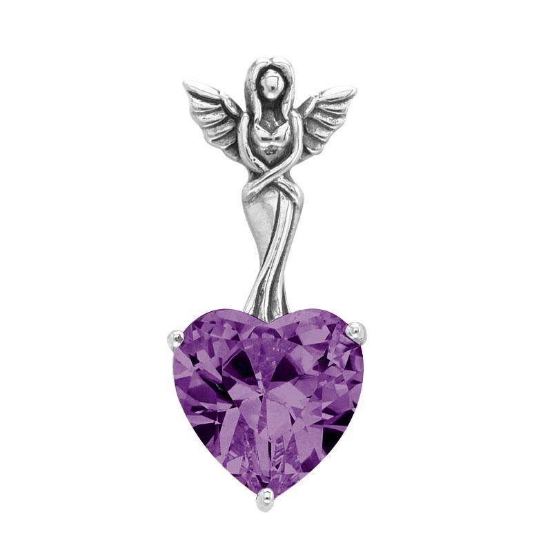 Elegance of the Earth Angel ~ Sterling Silver Jewelry Pendant with Heart-shaped Gemstones TPD2348 - Jewelry