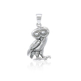 Greek Owl Athena Sterling Silver Pendant TPD2853