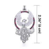 The Majestic Phoenix ~ Sterling Silver Necklace with Gemstones Accent TPD2916 - Jewelry