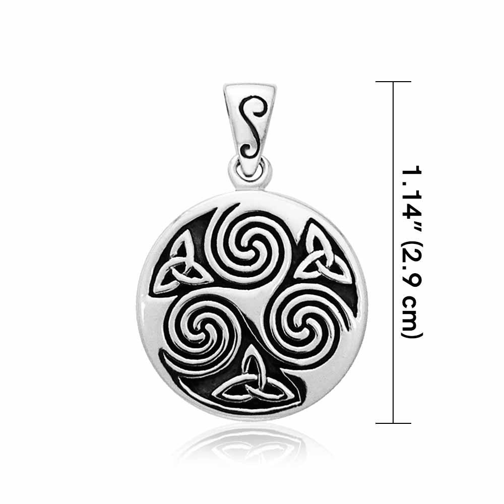 Small Celtic Triskelion Triquetra Sterling Silver Pendant TP