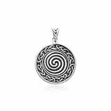 Small Celtic Knot Silver Spiral Pendant TPD3023 - Jewelry